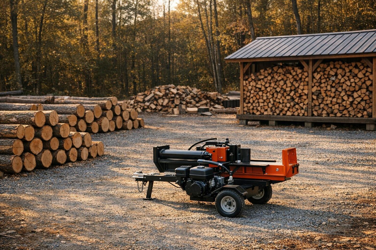 Choosing a Log Splitter: Start With Your Wood AI-generated editorial illustration.